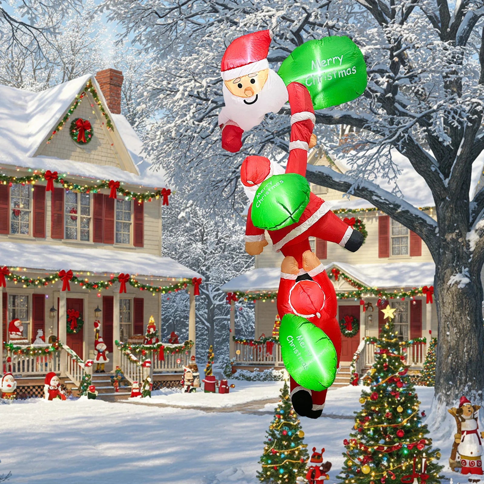 Inflatable Christmas Decoration | Hanging Santa Display