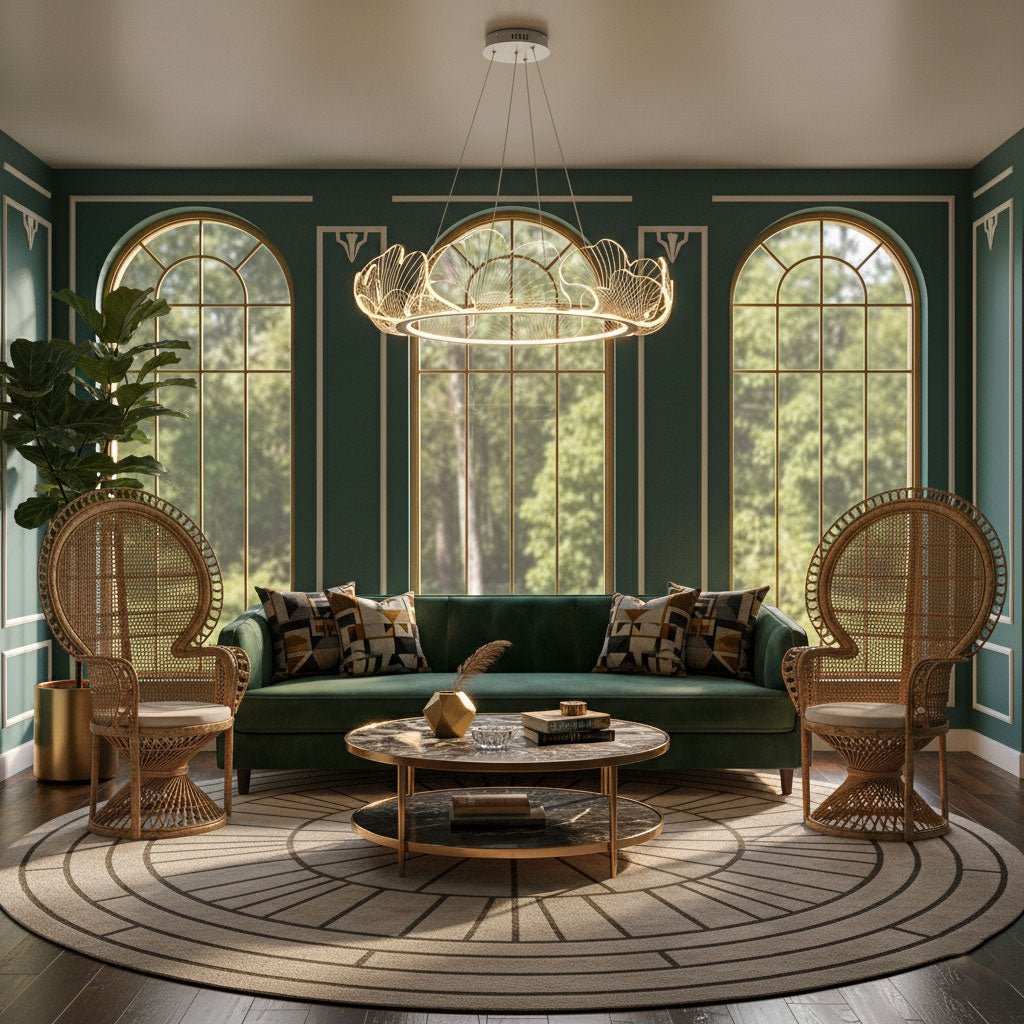 Living Room Modern Chandelier | Petal-Shaped LED Ceiling Light