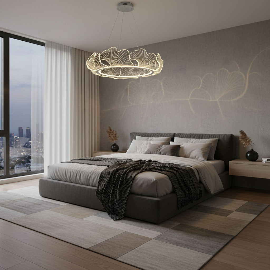 Living Room Modern Chandelier | Petal-Shaped LED Ceiling Light