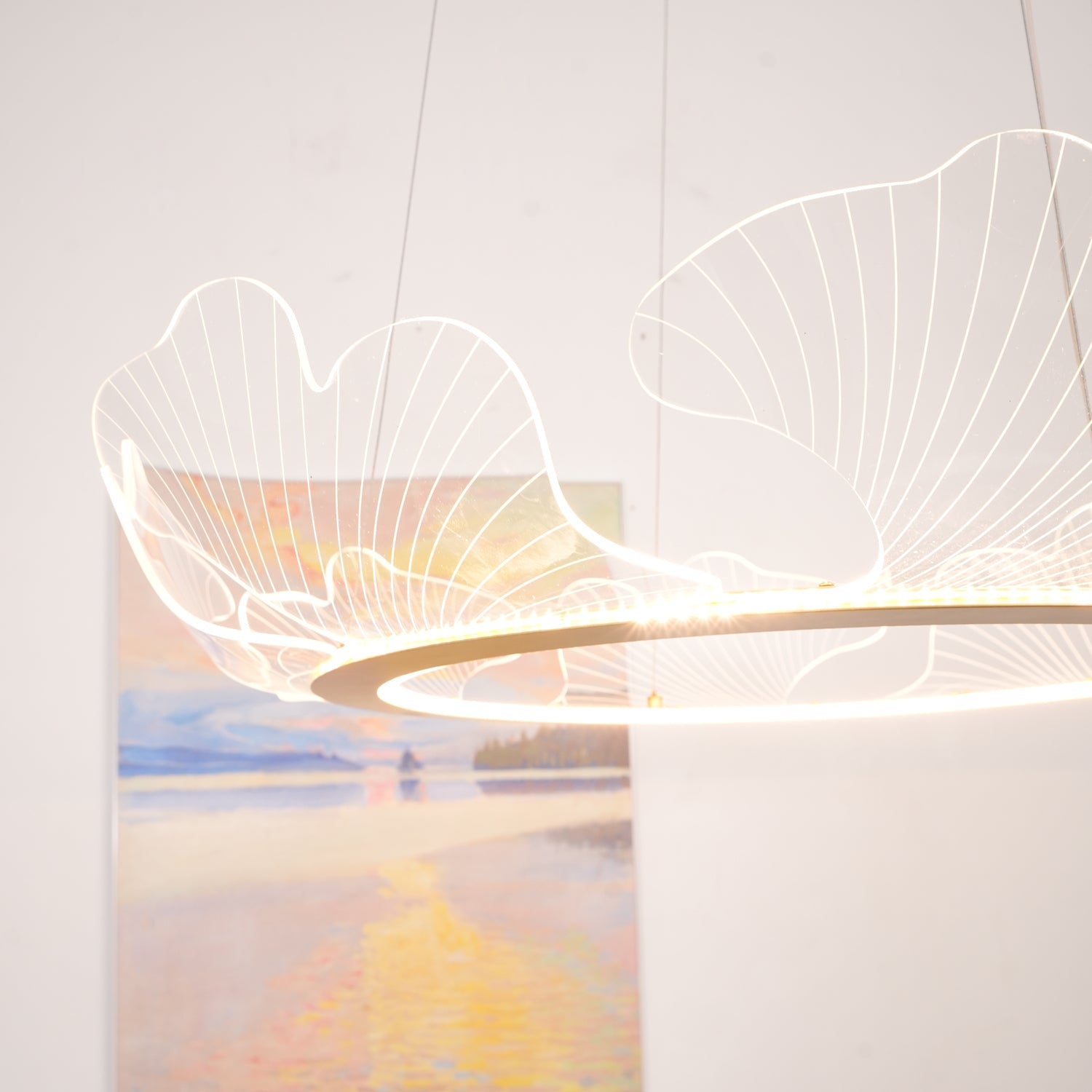 Living Room Modern Chandelier | Petal-Shaped LED Ceiling Light