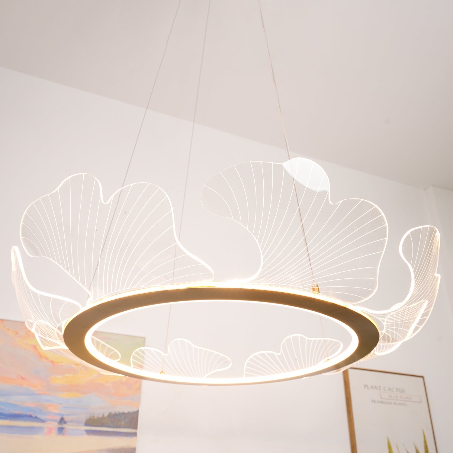 Living Room Modern Chandelier | Petal-Shaped LED Ceiling Light