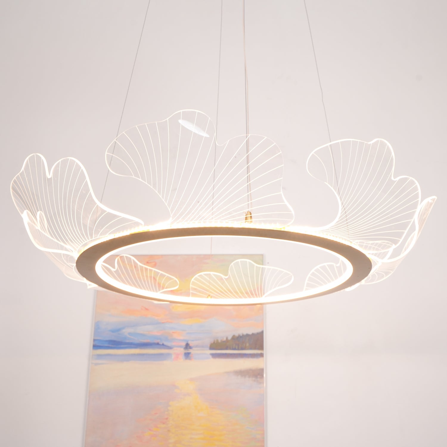 Living Room Modern Chandelier | Petal-Shaped LED Ceiling Light