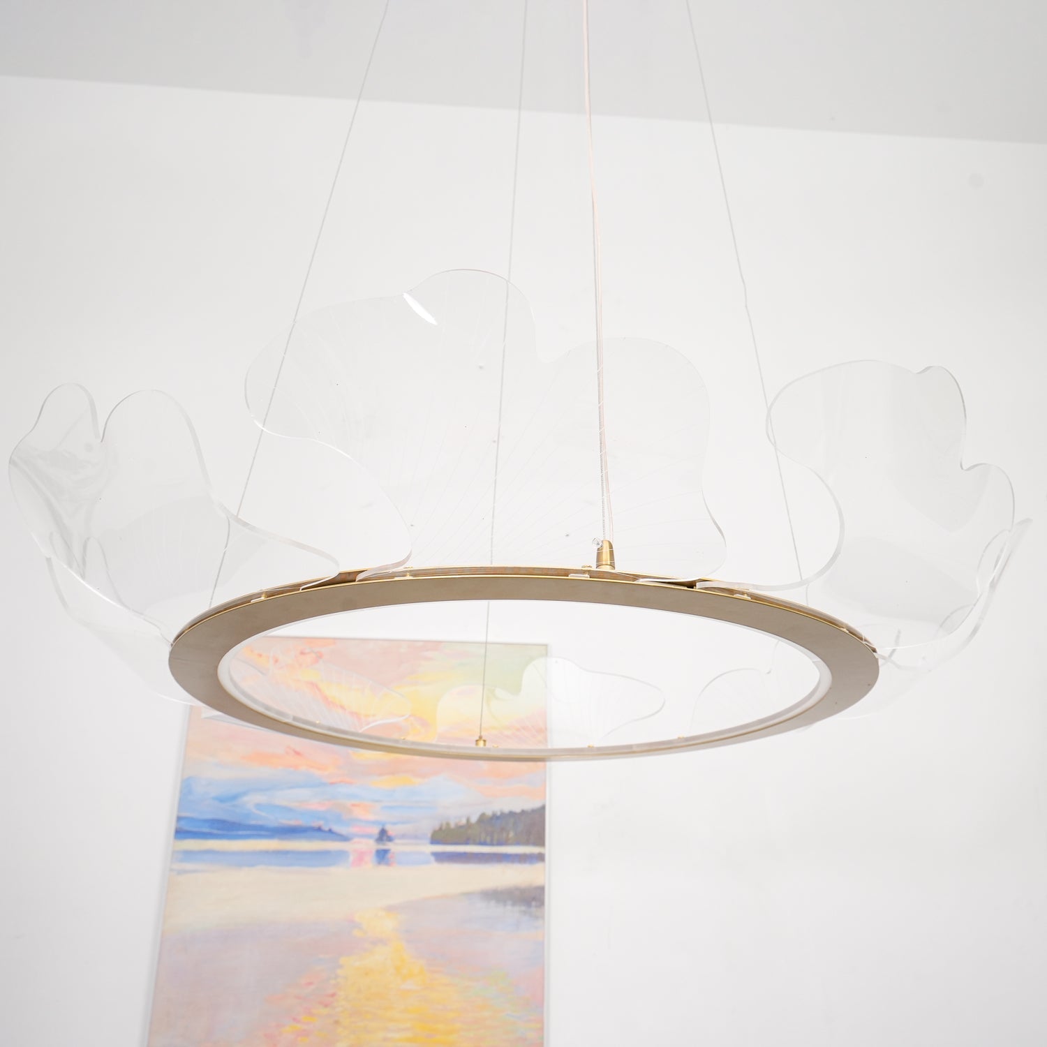 Living Room Modern Chandelier | Petal-Shaped LED Ceiling Light