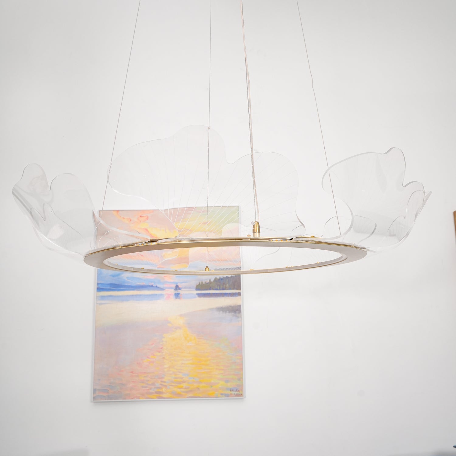 Living Room Modern Chandelier | Petal-Shaped LED Ceiling Light