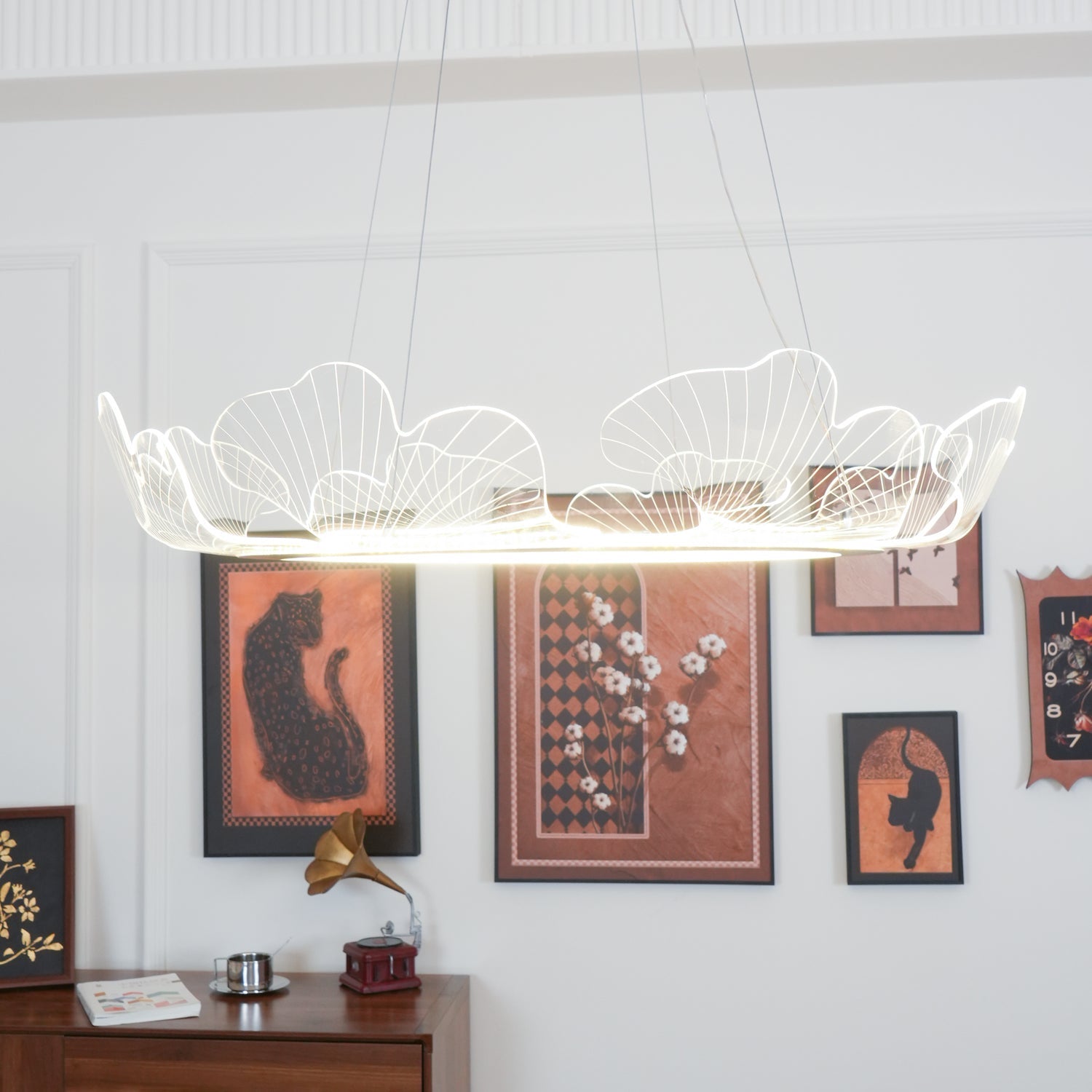 Living Room Modern Chandelier | Petal-Shaped LED Ceiling Light