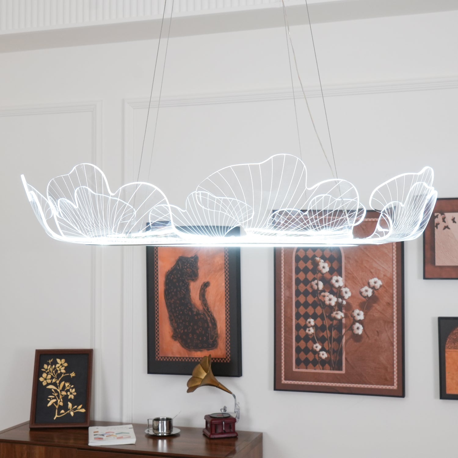 Living Room Modern Chandelier | Petal-Shaped LED Ceiling Light