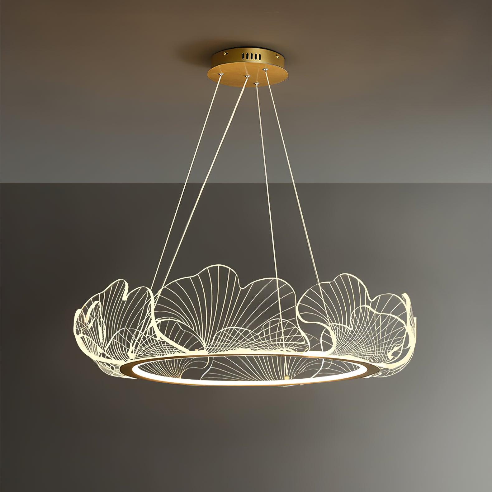 Living Room Modern Chandelier | Petal-Shaped LED Ceiling Light