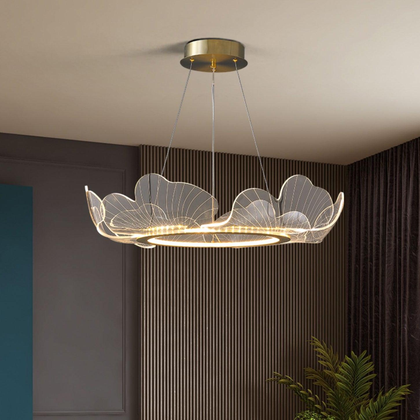 Living Room Modern Chandelier | Petal-Shaped LED Ceiling Light