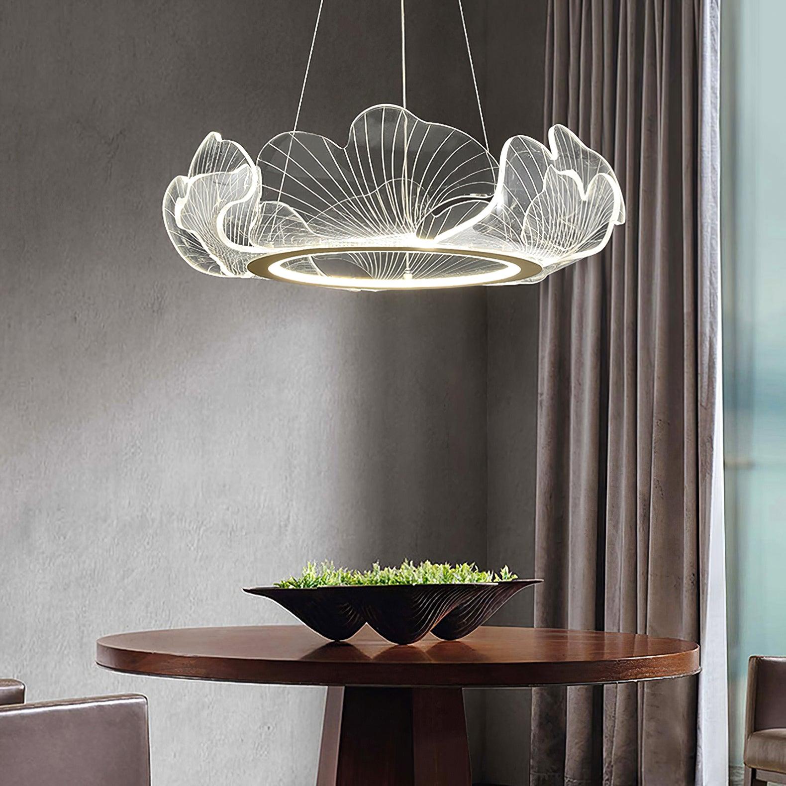 Living Room Modern Chandelier | Petal-Shaped LED Ceiling Light