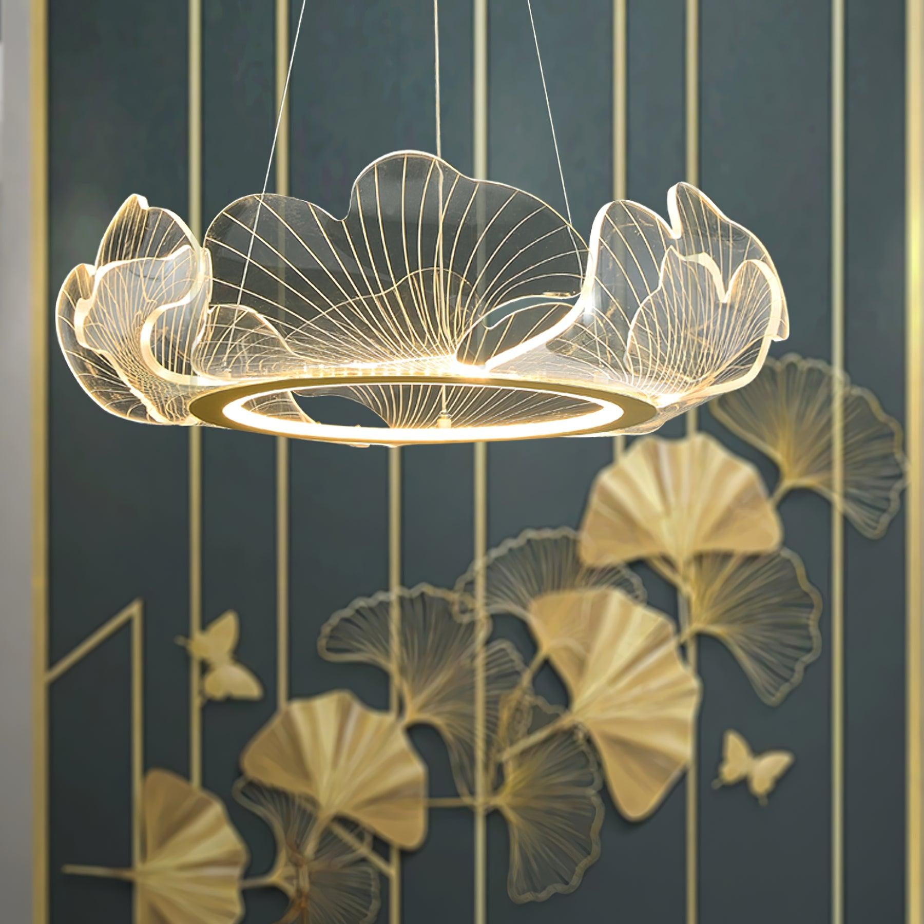 Living Room Modern Chandelier | Petal-Shaped LED Ceiling Light