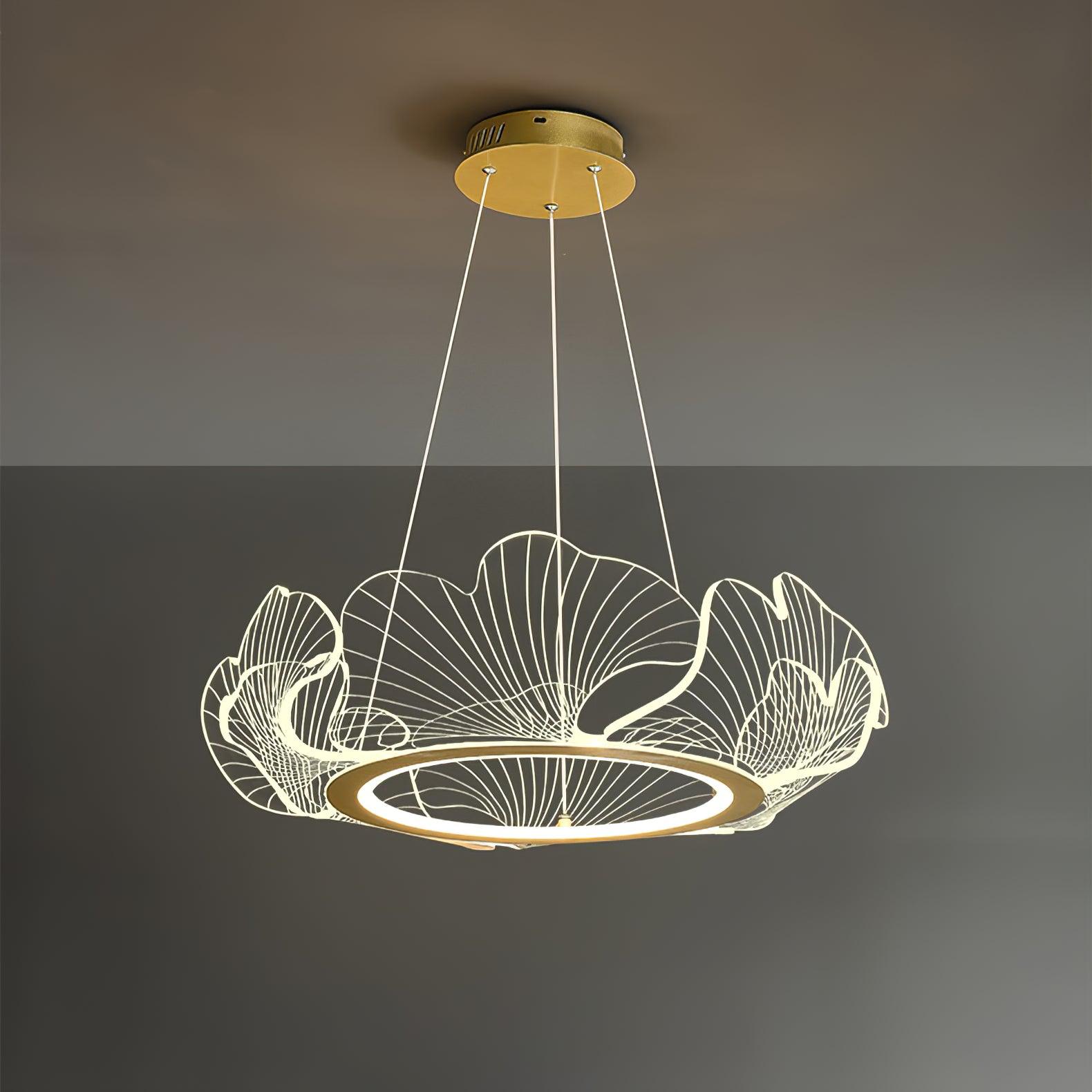 Living Room Modern Chandelier | Petal-Shaped LED Ceiling Light