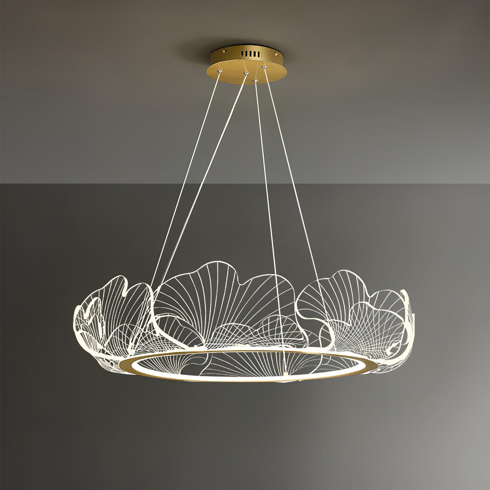 Living Room Modern Chandelier | Petal-Shaped LED Ceiling Light