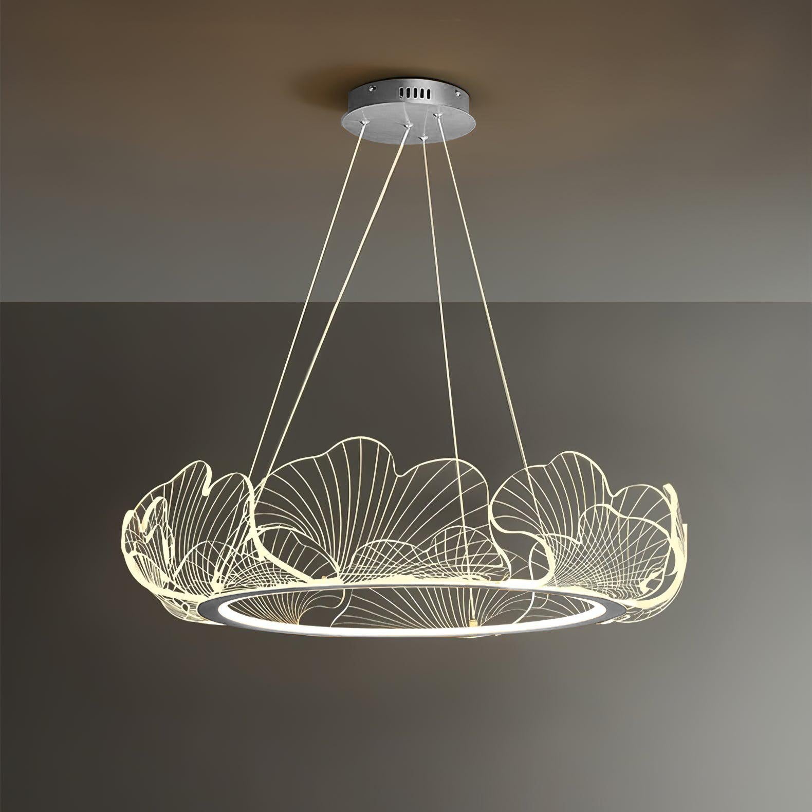 Living Room Modern Chandelier | Petal-Shaped LED Ceiling Light