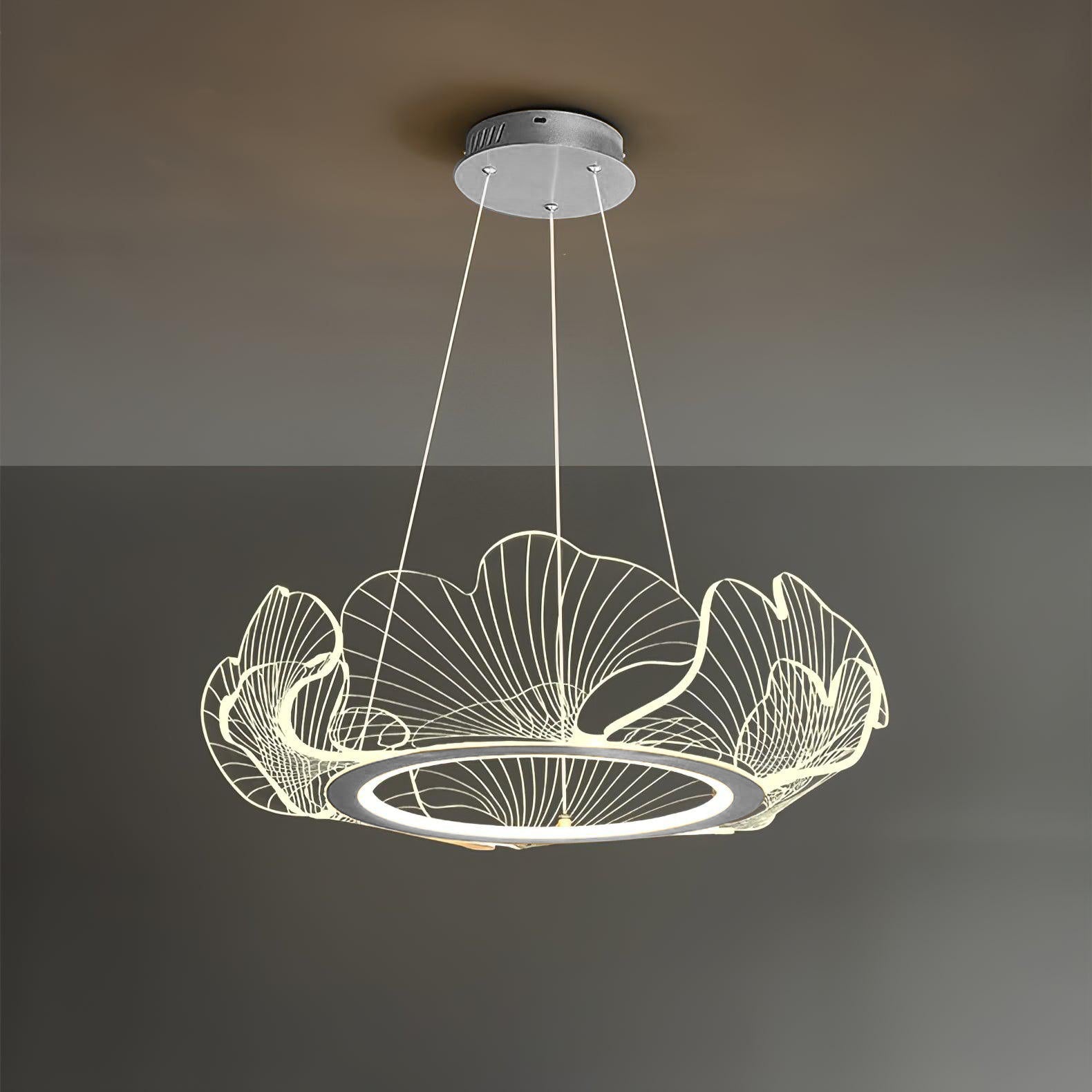 Living Room Modern Chandelier | Petal-Shaped LED Ceiling Light