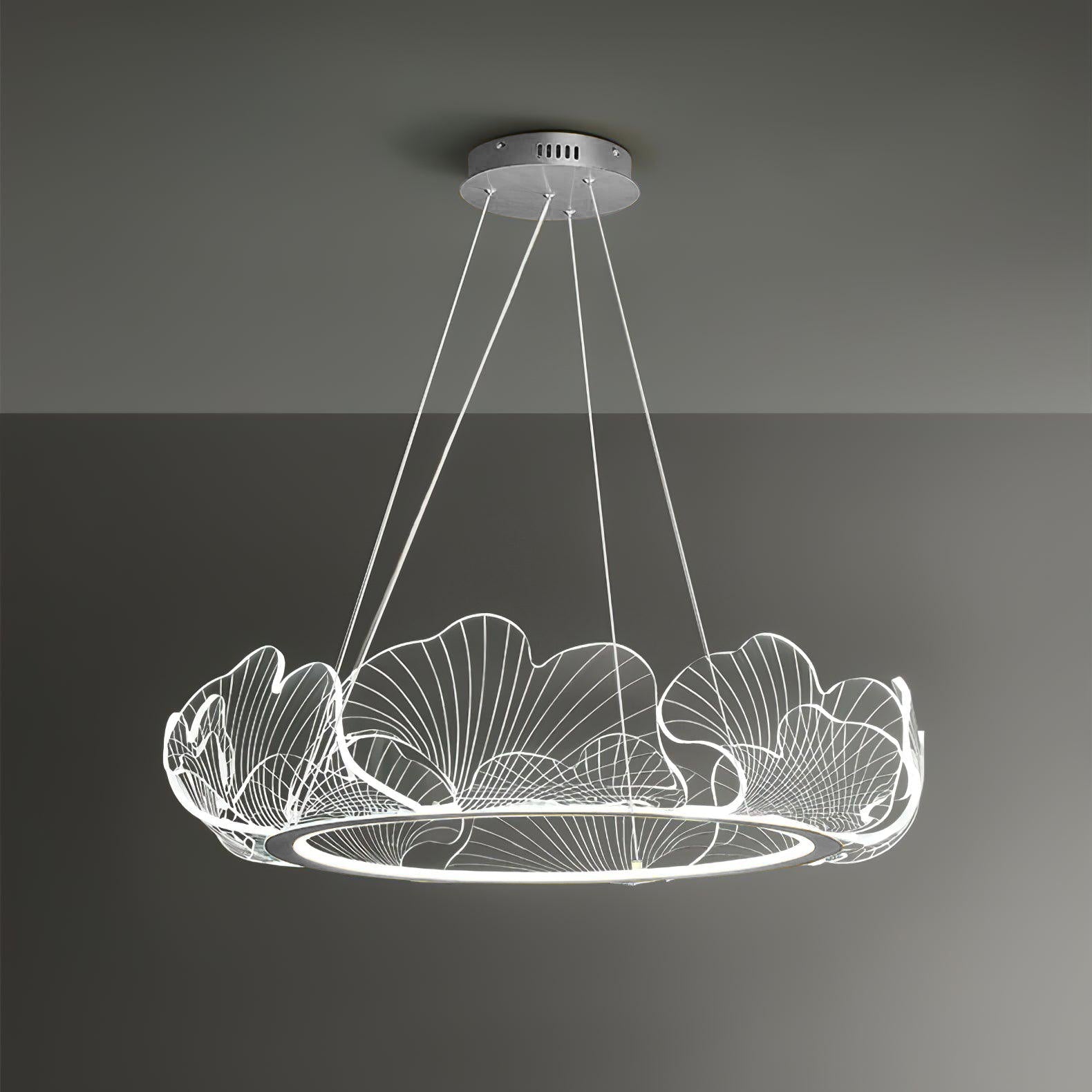 Living Room Modern Chandelier | Petal-Shaped LED Ceiling Light