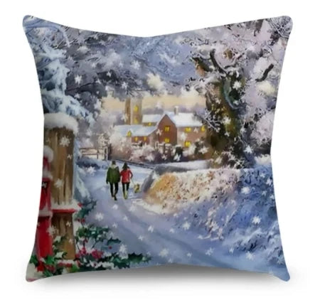 Cushion Christmas Covers | Winter Scene Prints