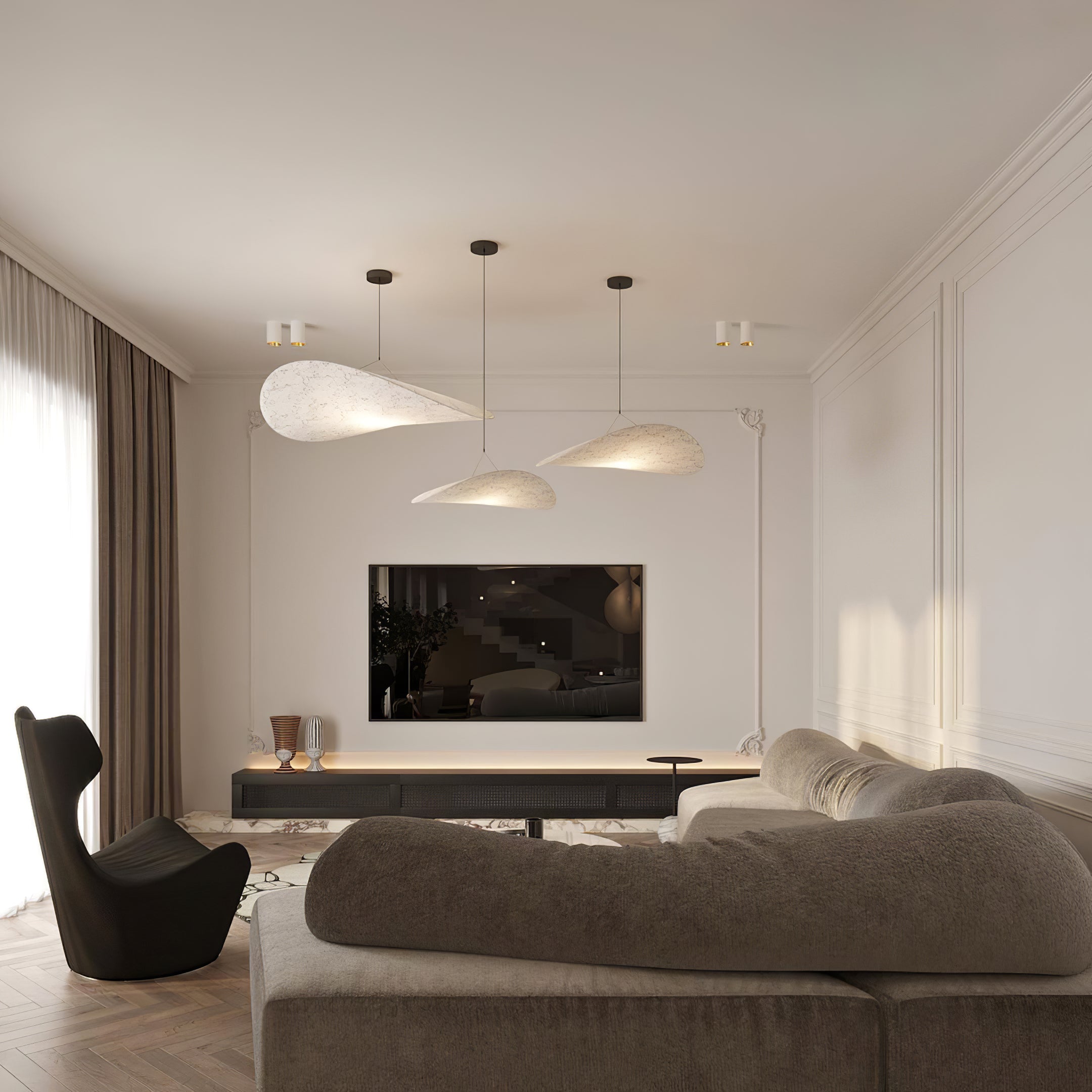 Pendant Light LED | Curved Shade Ceiling Design
