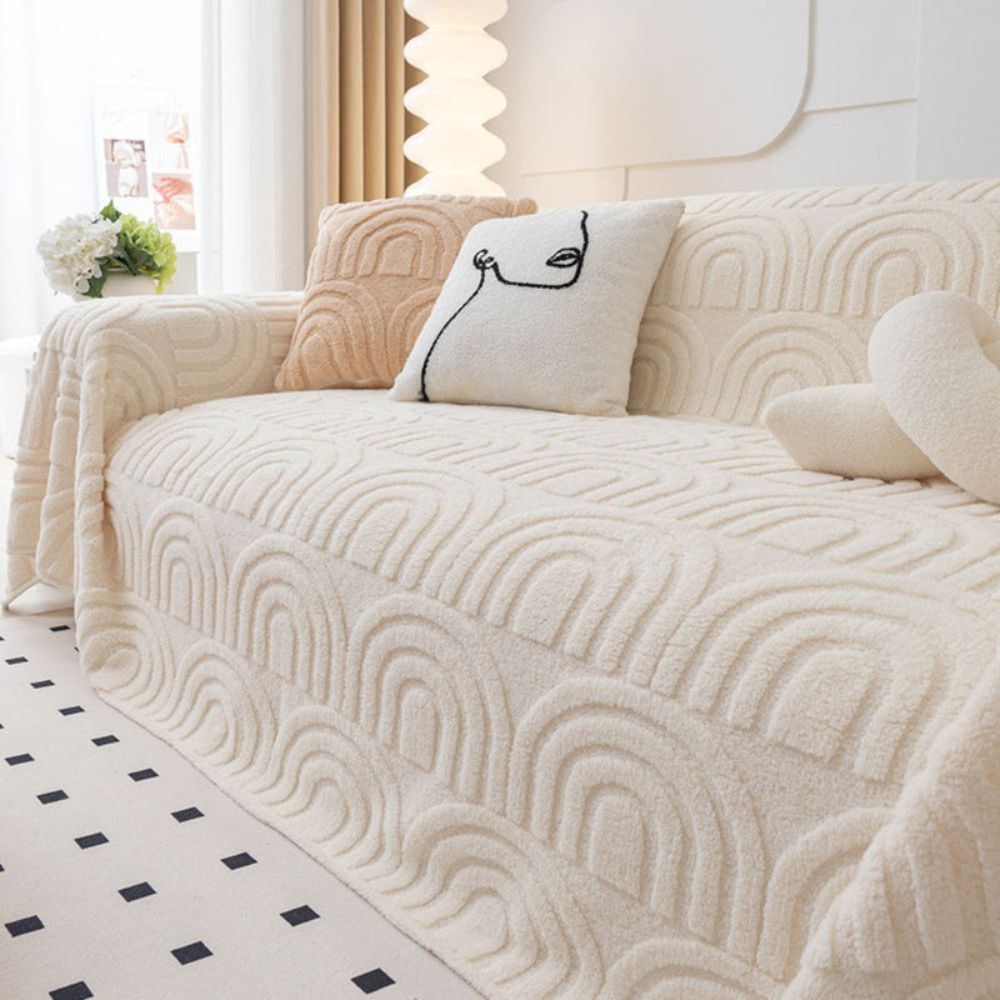Living Room Plush Sofa Cover | Stylish Couch Slipcovers