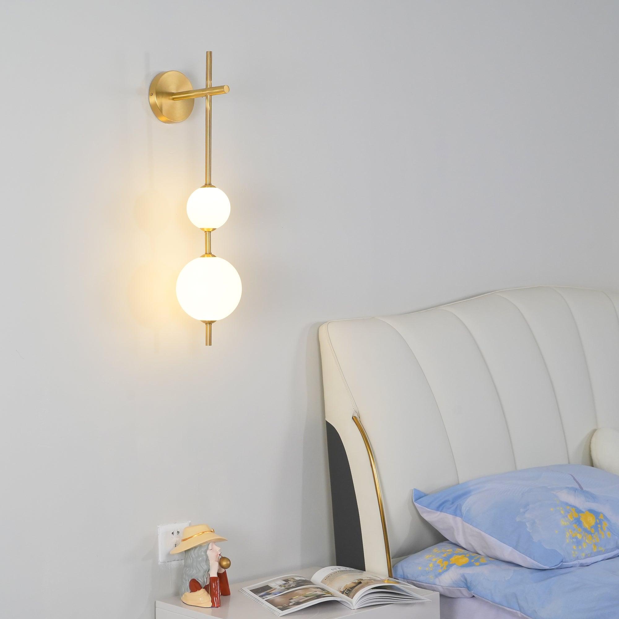 Bedroom Modern Wall Light | Vertical Glass Globe