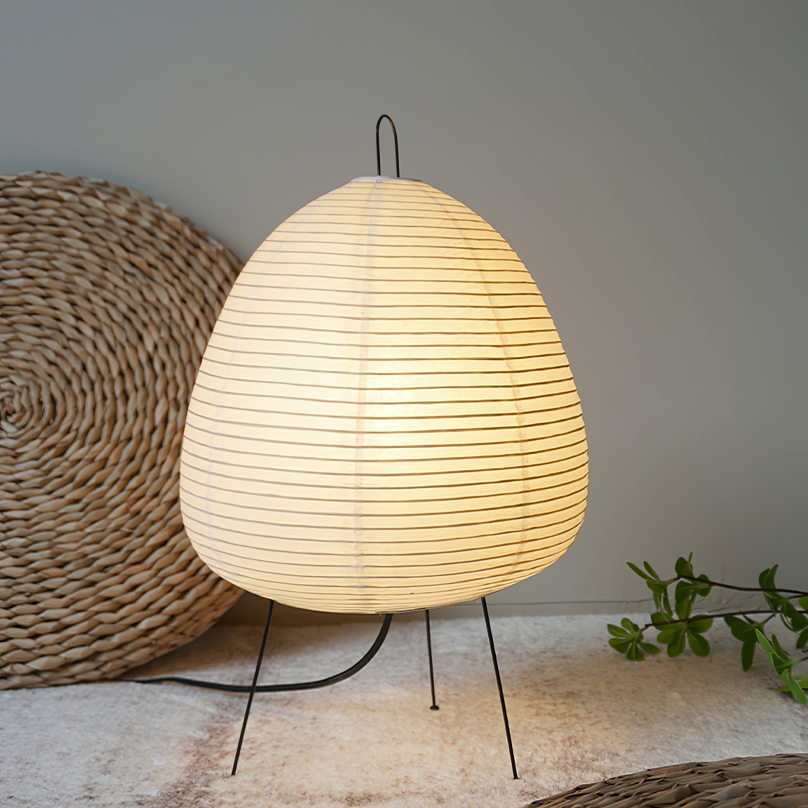 Table Lamp | Paper Shade Sculptural Table Light