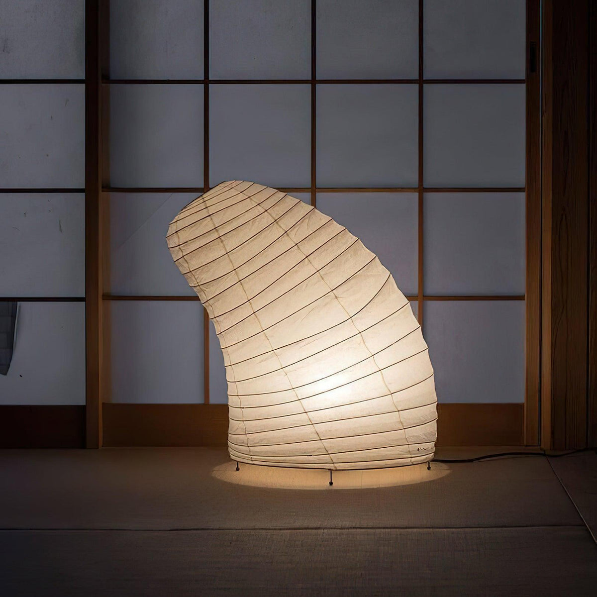 Table Lamp | Paper Shade Sculptural Table Light