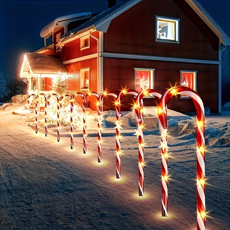 Outdoor Christmas Decorations | Solar Striped Candy Cane Stake Lights