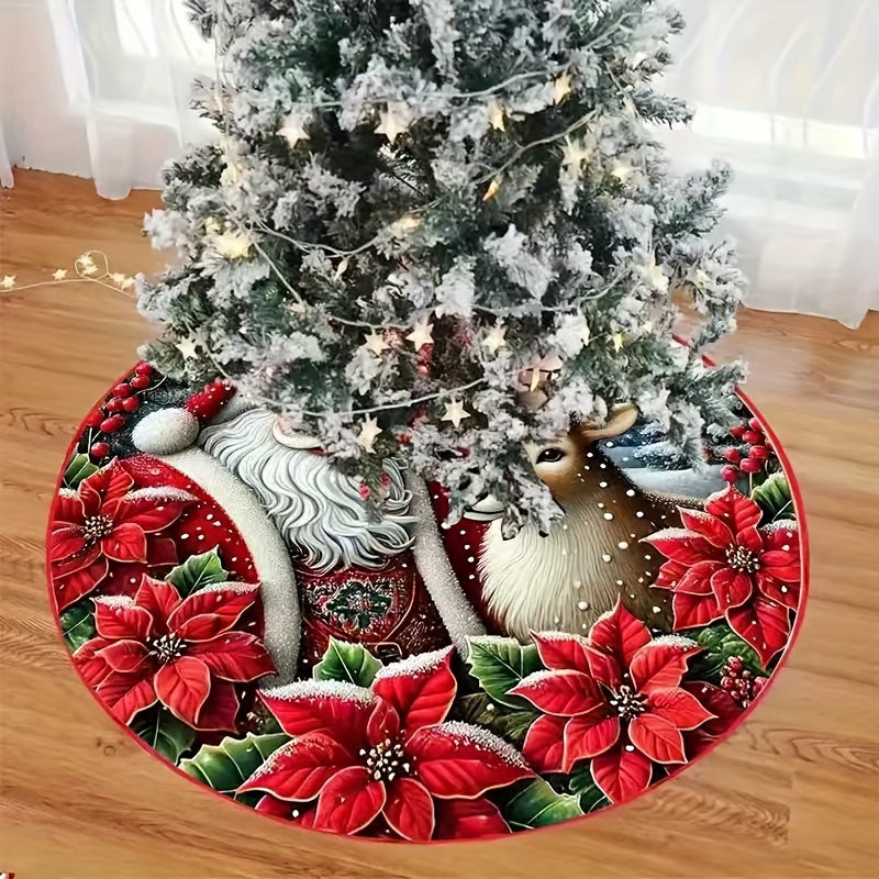 Tree Skirt Christmas | Santa and Reindeer Design