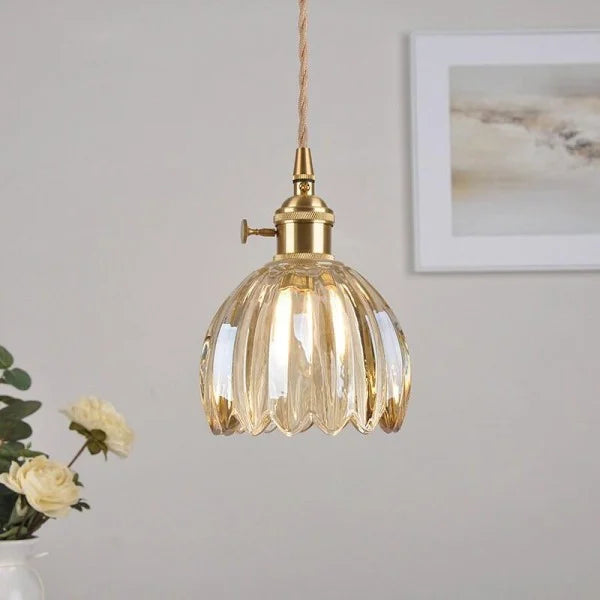 Pendant Light | Fluted Dome Ceiling Lamp