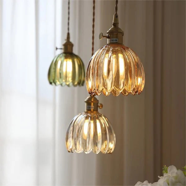 Pendant Light | Fluted Dome Ceiling Lamp