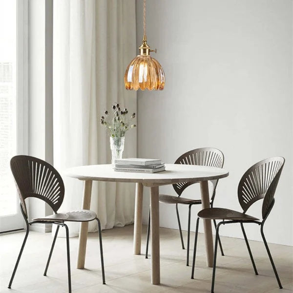 Pendant Light | Fluted Dome Ceiling Lamp