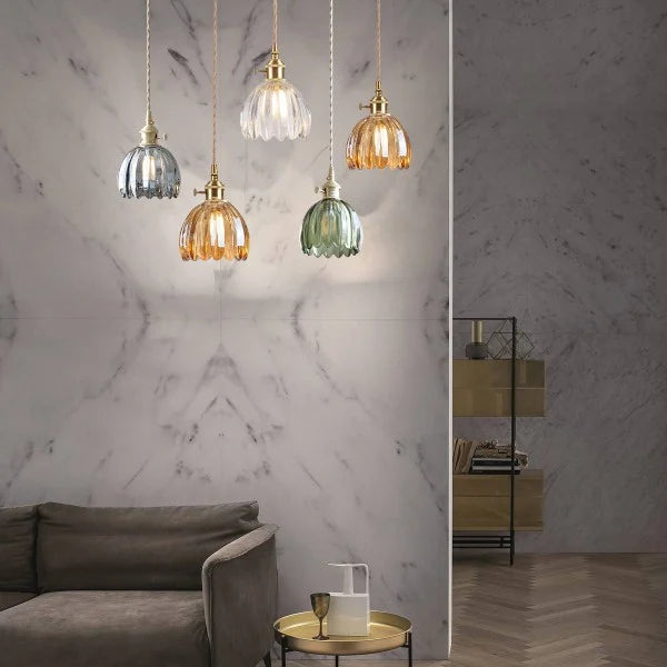 Pendant Light | Fluted Dome Ceiling Lamp