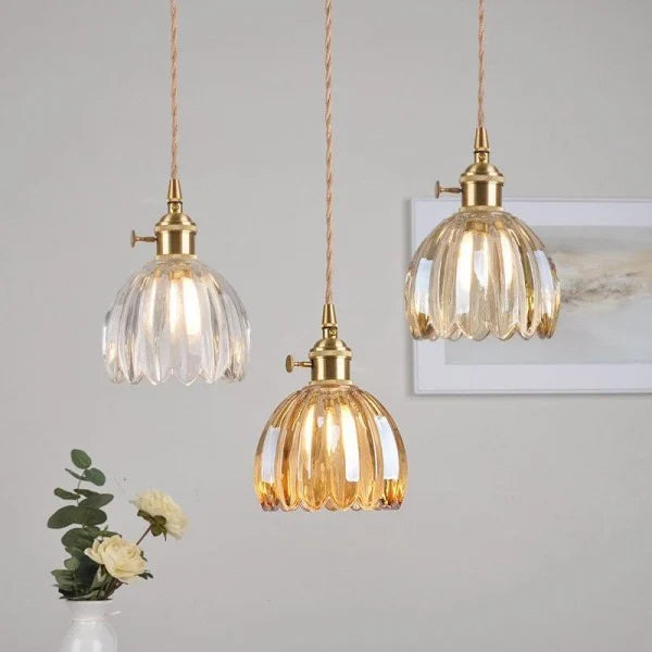 Pendant Light | Fluted Dome Ceiling Lamp