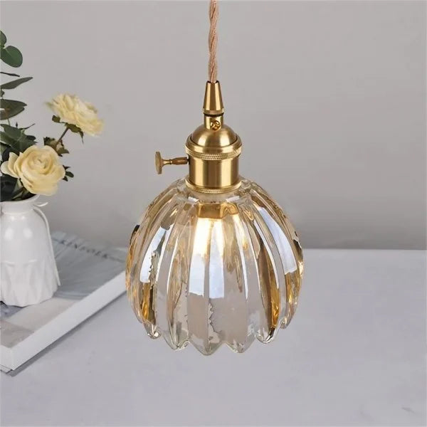 Pendant Light | Fluted Dome Ceiling Lamp