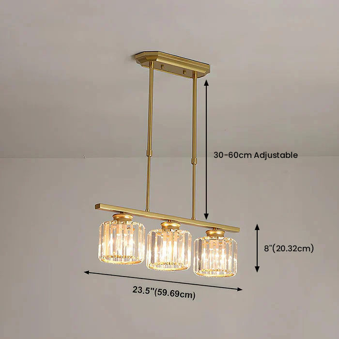 Dining Room Modern Pendant Light | Rectangular Multi Glass Shade