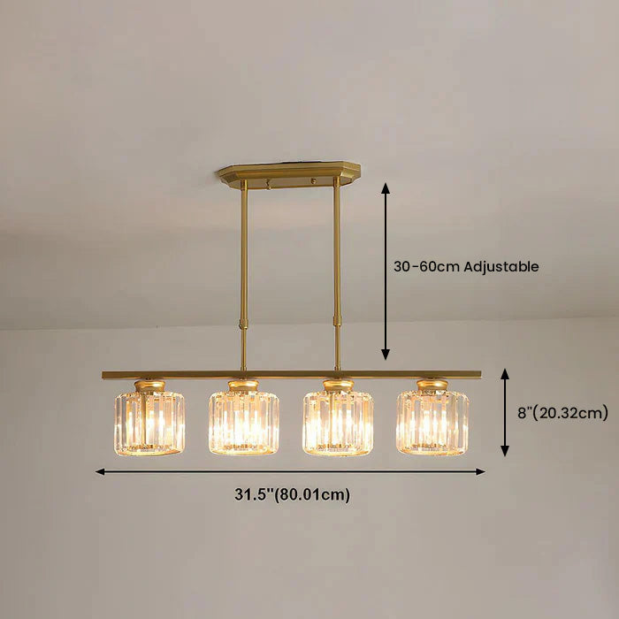 Dining Room Modern Pendant Light | Rectangular Multi Glass Shade